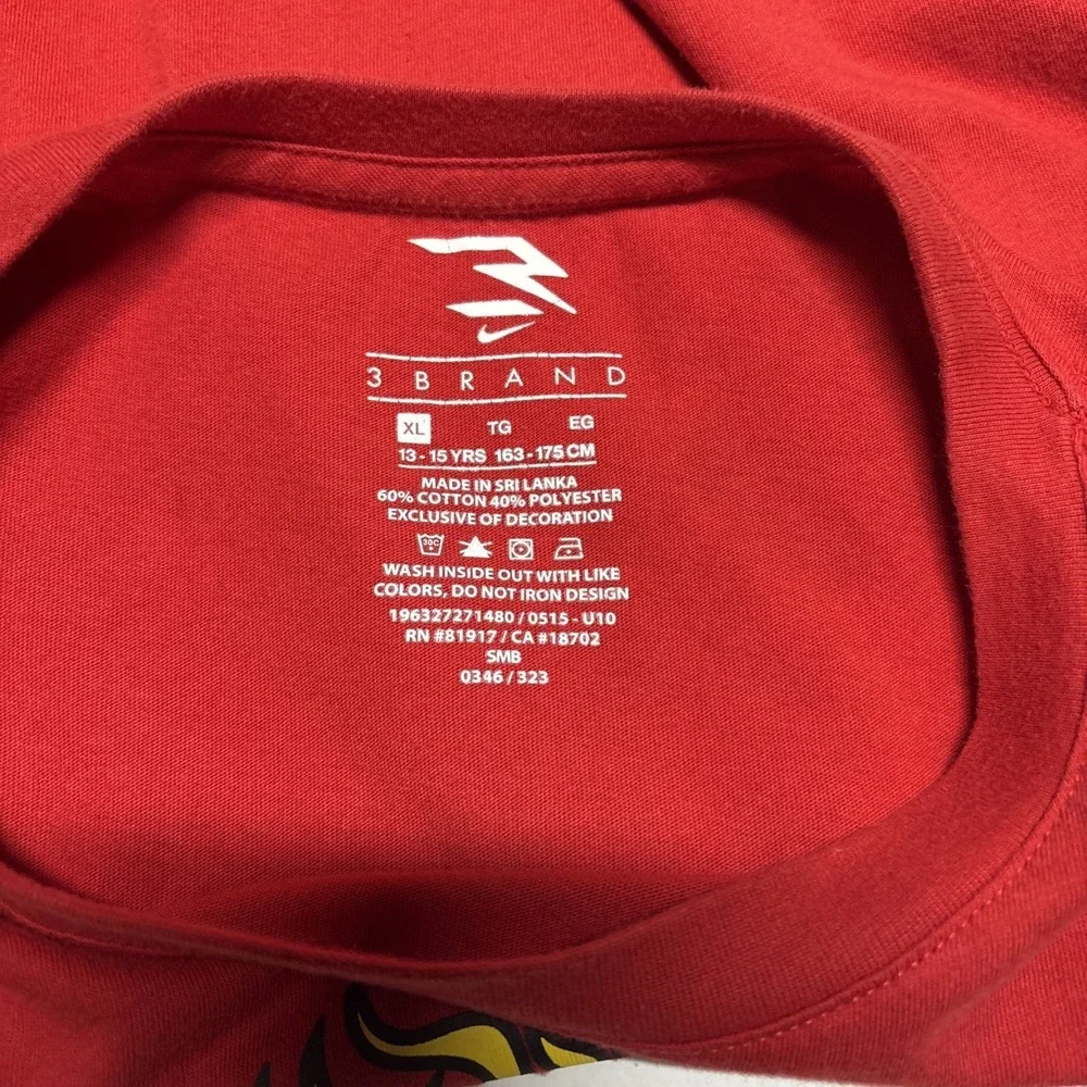 Nike 3Brand by Russell Wilson Boys XL Red Fired Up Graphic Long Sleeve Shirt